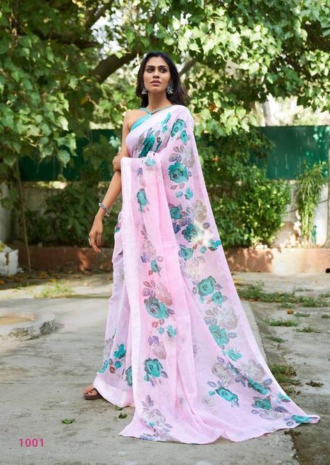 Floral Sarees, Saree Painting Designs, Saree Painting, Hand Painted Dress, Fabric Painting On Clothes, Hand Painted Sarees, Satin Saree, Stylish Sarees, Painted Clothes