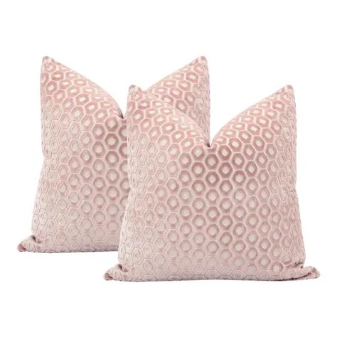 Nashville Chic, Blush Pillow, Blush Cushions, Pink Velvet Pillow, Cut Velvet Pillows, Blush Pillows, Pillow Bedroom, Brown Color Palette, 2 Pillows