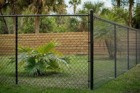 What is the Cheapest Fence to Build (With 4 Examples) Black Chain Link Fence, Chain Link Fence Installation, Corrugated Metal Fence, Fence Options, Wire Mesh Fence, Black Fence, Cheap Fence, Fencing Material, Mesh Fencing