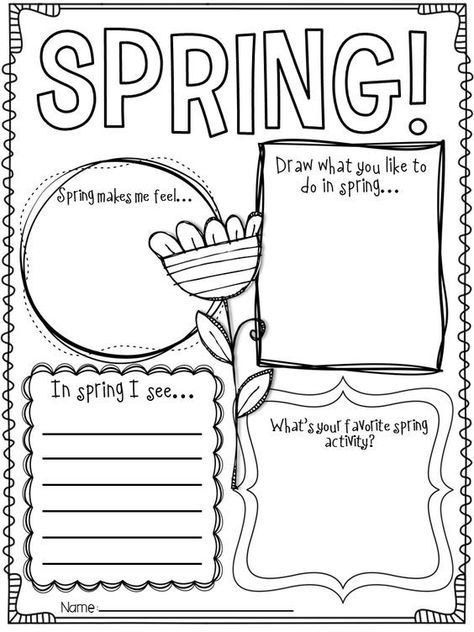 Lesson Plans For Elementary, Spring Writing Activity, Spring Worksheets, Spring Writing Prompts, Spring Lesson Plans, Book Area, Spring Worksheet, Elementary Worksheets, April Activities