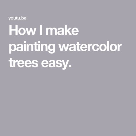 How I make painting watercolor trees easy. How To Paint Trees Watercolor, Watercolor Trees Landscape, Tree Drawing Watercolor, Fall Tree Watercolor Painting, Tree Watercolor Painting, Watercolor Tutorial, Watercolor Trees, Tree Drawing, Easy Watercolor