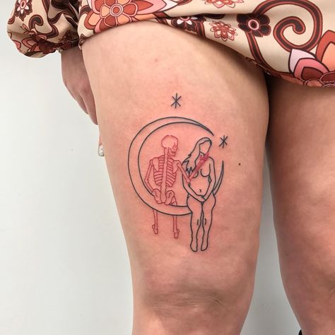 The Moon Tattoo, Skeleton Tattoos, Body Modification, Lili Reinhart, Body Modifications, On The Moon, Tattoo Inspo, Moon Tattoo, Inspirational Tattoos