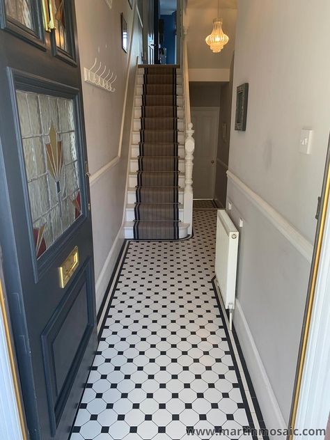 Victorian Floor Tiles - Interior — Martin Mosaic Victorian Tiles London Hall Tiles Floor, Pathway Tiles, Victorian Hallway Tiles, Tiles Garden, Hallway Tiles Floor, Octagon Tile, Hall Tiles, Floor Mosaic, Entryway Tile