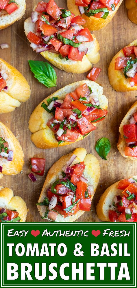 Healthy Dinner Party Recipes, Italian Bruschetta Recipe, Healthy Bruschetta, Tomato Bruschetta Recipe, Easy Bruschetta Recipe, Homemade Bruschetta, Easy Bruschetta, Tomato Bruschetta, Healthy Italian