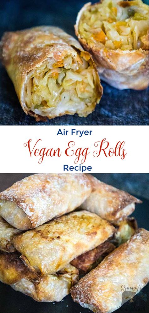 Air Fryer Egg Roll, Air Fryer Vegan, Air Fryer Egg Rolls, Veggie Egg Rolls, Vegetarian Egg Rolls, Vegan Egg Rolls, Vegetable Egg Rolls, Egg Roll Recipe, Egg Rolls Recipe