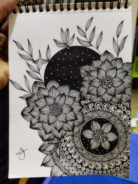 Plant Mandala Art, Vignette Art Drawing Simple, Flower Mandala Sketch, Mandala Art Drawing Creative, Mandala Drawing Ideas Creative Beautiful, Best Doodle Art, Vignette Drawing, Mandala Art Ideas Creative, Small Mandala Art