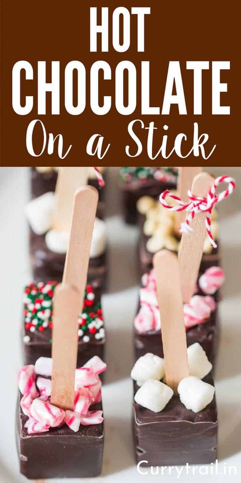 Gift your friends and family a perfect DIY cute holiday gift with these hot chocolate sticks. You can now make delicious, creamy hot chocolate with endless flavoring and topping options. #hotchocolatesticks #hotchocolate #hotcocoa #DIYgifts #homemadegifts #holidaygifts #Christmasgifts Easy Hot Cocoa Recipe, Hot Chocolate Sticks, Diy Chocolate Gift, Hot Chocolate On A Stick, Chocolate Cube, Hot Chocolate Stirrers, Cup Of Hot Cocoa, Hot Cocoa Gift, Diy Hot Cocoa