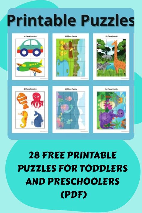 28 Free Printable Puzzles for Toddlers and Preschoolers (PDF) Puzzle For Kids Preschool, Toddler Puzzles, Preschool Puzzles, Free Printable Puzzles, Lotto Games, Printable Puzzles For Kids, Dinosaur Puzzles, Sequencing Cards, Baby Puzzles