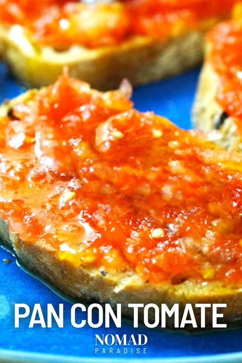 Tomato Bread Recipe, Pan Con Tomate Recipe, Spanish Tomato Bread, Vegetarian Loaf, Mediterranean Snacks, Tomato Bread, Varieties Of Tomatoes, Tiramisu Recipe, Never Be The Same