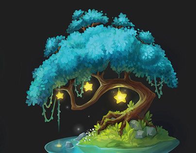 Check out new work on my @Behance portfolio: "Magic tree" http://be.net/gallery/82868811/Magic-tree Tree Of Dreams Genshin, Magical Tree Concept Art, Magic Tree Drawing, Magic Tree Illustration, Magical Tree Art, Fantasy Plants Art, Magical Tree Drawing, Magical Plants Art, Cute Tree Drawing