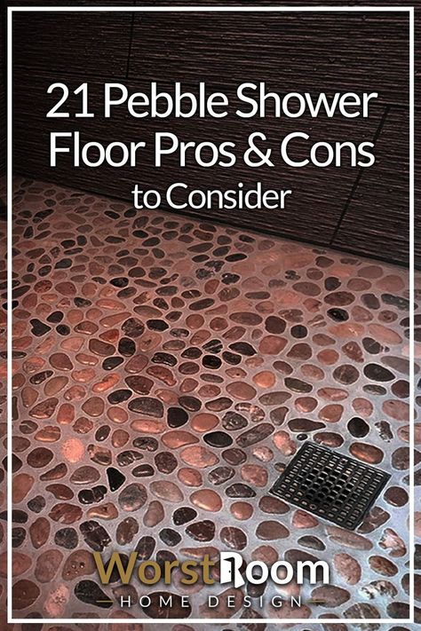 21 Pebble Shower Floor Pros & Cons to Consider Spa Shower Ideas, Spa Bathroom Ideas Master Bath, Pebble Shower, Pebble Shower Floor, Deck Flooring, Pebble Floor, Spa Rooms, Master Shower, Spa Shower