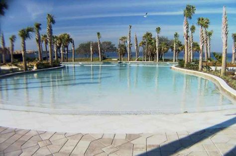 beach entry pool Beach Entrance Pool Designs, Pool That Looks Like A Beach, Pool Ideas Beach Entry, Pool With Sand Beach, Rectangle Pool With Beach Entry, Beach Entrance Pool, Pool With Beach Entry, Walk In Pool, Sand Pool