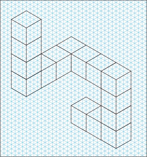 Cube Worksheet, Grid Drawing Ideas, Drawing Exercises For Beginners, Isometric Drawing Exercises, Isometric Graph Paper, Isometric Paper, Recycled Magazine Crafts, Homeschool Art Projects, Isometric Cube