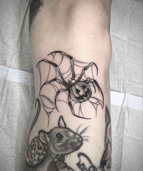 Stippling Tattoo, Word Tattoo Ideas, Halloween Tattoos Sleeve, Ankle Tat, Pumpkin Tattoo, Armband Tattoos, Word Tattoo, Witch Tattoo, Creepy Tattoos