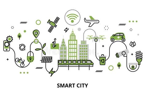 Concept of smart city, technologies of future. Modern flat line design, concept #Sponsored , #AFFILIATE, #paid, #city, #Concept, #future, #technologies Cyberpunk Art Futuristic Architecture, Futuristic Architecture Future City, Google Office, City Sketch, Sustainable Transport, Info Graphics, City Icon, Sustainable City, City Logo