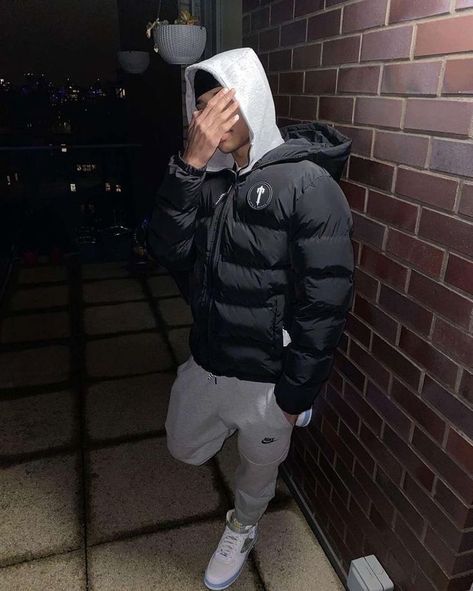 Drill Giyim, Roadmen Boys, Nike Tech Fleece Outfit Men, Nike Tech Tracksuit, Trapstar Jacket, Puffer Jacket Outfit Men, Men Street Outfit, Drill Man, Bubble Jacket Men