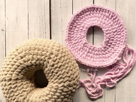 Crochet Donut Pillow Pattern — Pops de Milk - Fun and Nerdy Crochet Patterns Crochet Donut Pillow, Nerdy Crochet Patterns, Crochet Donut, Nerdy Crochet, Bernat Super Value Yarn, Doughnut Pillow, Donut Pillow, Finger Crochet, Bernat Baby Blanket