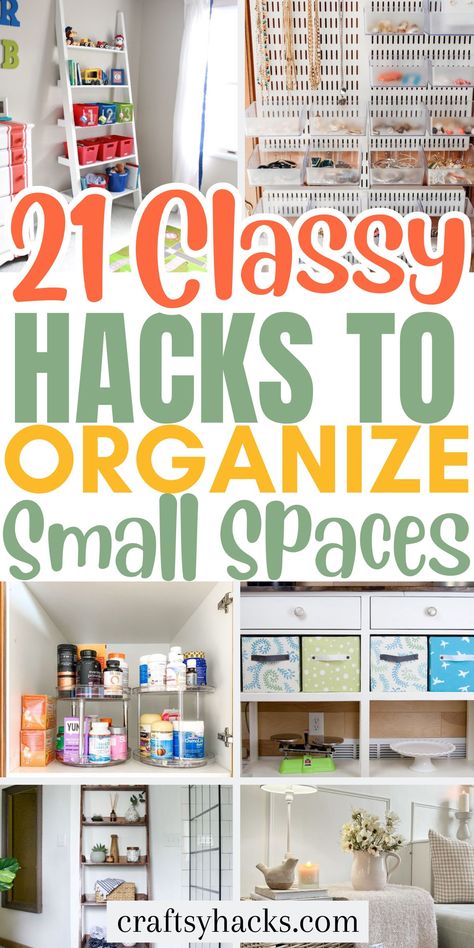 Maximize your small space living with these classy chic storage and organization ideas! Discover stylish space saving ideas that help you declutter and organize your home effortlessly. Organisation, Organize Small Spaces, Cramped Bathroom, Smart Storage Ideas, Home Business Organization, Small Apartment Storage, Small House Organization, Storage Ideas For Small Spaces, Small Room Organization