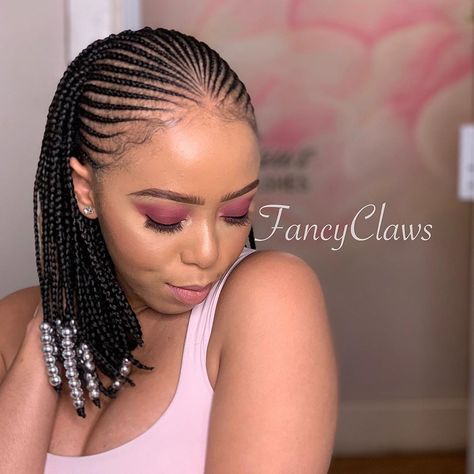 Fancyclaws on Instagram: “hairstyle done at FancyClaws please contact us for bookings, prices or any enquirers 0712093250 Address: 15 hurst grove musgrave, Durban…” Twists Cornrows, Neat Braids, African Braids Hairstyles Pictures, Carrot Hairstyles, Braided Updos, Cabello Afro Natural, Bob Braids Hairstyles, Senegalese Twists, African Hair Braiding Styles