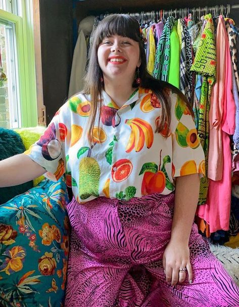 Colourful Outfit Ideas, Lucy Williams Style, Bright Colored Outfits, Bright Pink Dresses, Give Birth, Dynamic Duo, Funky Fashion, Colourful Outfits, Floral Shirt