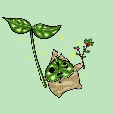 Wind Waker Korok, Makar Korok, Zelda Botw Fanart, Korok Art, Korok Zelda Illustration, Korok Tattoo, Korok Leaf, Flying Korok, Korok Zelda Painting