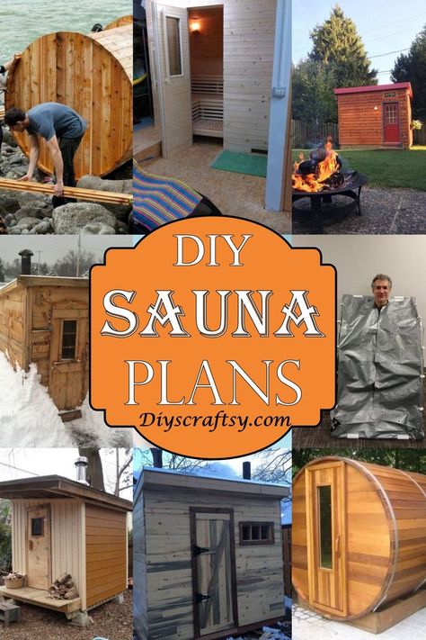 24 DIY Sauna Plans For Yourself Sauna Plans, Homemade Sauna, Mobile Sauna, Diy Sauna, Building A Sauna, Sauna Kits, Wood Sauna, Sauna Diy, Dry Sauna