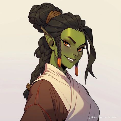 Female Kobold Art, Dnd Female Half Orc, Skyrim Orc, Female Half Orc, Monk Dnd, Half Orc, Skins Characters, Pirate Woman, Fantasy Races