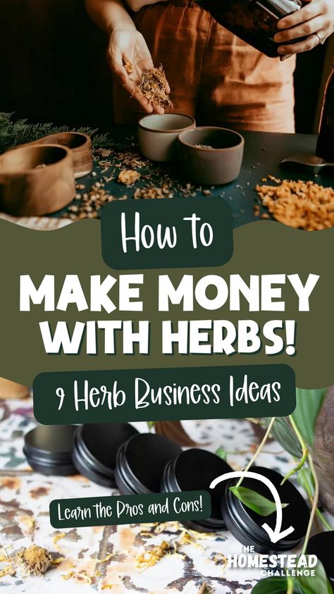 Discover creative opportunities for making money with herbs like selling herbal products, selling herbs, or hosting workshops. Transform your love for herbs into a successful and fulfilling venture, sharing your knowledge and products with others. Embrace the rewarding journey of building a profitable herb-based business and enjoy the satisfaction of turning your passion into a thriving enterprise. Start your herbpreneurial journey today and cultivate a prosperous future in the world of herbs. Selling Herbs, Herb Business, Medicinal Herbs Remedies, Medicine Garden, Herbal Shop, Herbal Education, Herbal Store, Herb Shop, Herb Farm