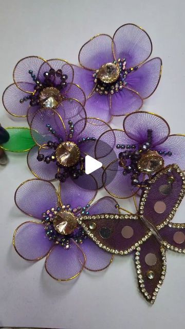 Flower Blouse Designs Latest, Broches Design For Blouse, Saree Brooch Handmade, Brooches Handmade Blouse Design, Brooch Work Design, Broches For Blouse, Brooches Work For Blouse, Brooches Blouse Design Tutorial, Brooch Work Blouse Design