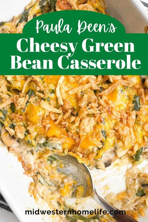 Southern Green Bean Casserole, Cheesy Green Beans, Cheesy Green Bean Casserole, Southern Green Beans, Southern Greens, Greenbean Casserole Recipe, Thanksgiving Recipes Side Dishes, Green Bean Recipes, Green Bean Casserole