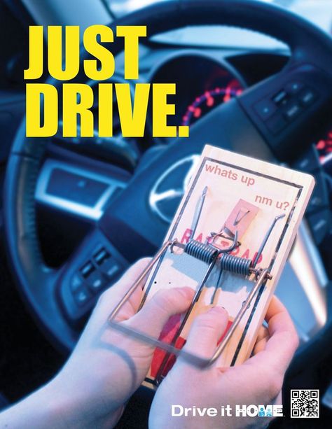 Texting Awareness (@TextingAware) | Twitter Safe Driving Posters, Drive Safe Quotes, Social Awareness Posters, Road Safety Poster, Driving Memes, Texting And Driving, Safe Driving Tips, Clever Marketing, Dont Text And Drive