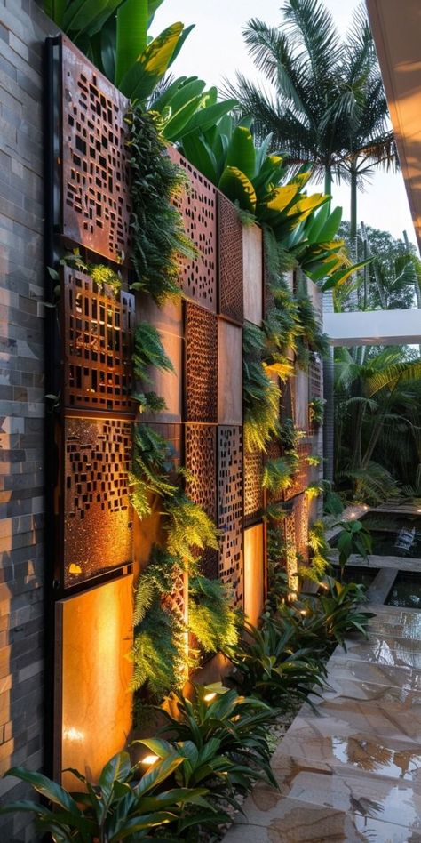 100 CREATIVE MODERN GARDEN DESIGN IDEAS Decor Hacks, Creative Wall Decor Ideas, Walled Garden, Unique Landscaping, Wall Decor Ideas, Garden Wall Designs, Vertical Garden Design, Zen Garden Design, Creative Wall Decor