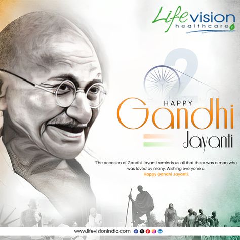 May peace and non-violence guide us. Happy Gandhi Jayanti from us at Lifevision India. #Gandhijayanti #happygandhijayanti #Gandhijayanti2023 Mahatma Gandhi, Happy Gandhi Jayanti, Gandhi Jayanti, The Father, Positive Change, A Man, Pins