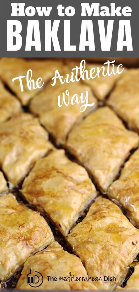 Honey Baklava, Baklava Recipe Easy, Greek Recipes Dessert, Greek Recipes Authentic, Baklava Recipe, Homemade Syrup, Greek Desserts, Mediterranean Dishes, Iftar