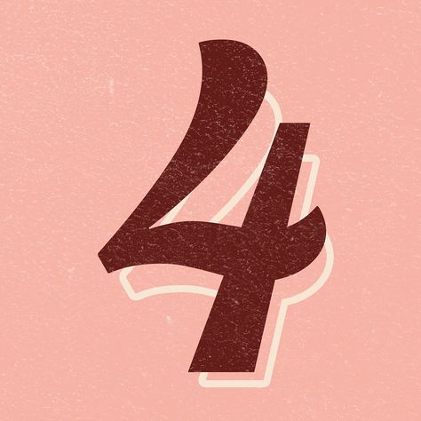 Number four sign symbol icon transparent psd | free image by rawpixel.com / jingpixar 4 Number Design Fonts, Numeros Aesthetic, Maroon Color Background, Enneagram 4w5, Cursive Numbers, 70s Font, Number Icons, Icon Transparent, Numbers Typography