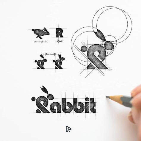 Logo Sketch Design, Rabbit Logo, Logo Evolution, الفن الرقمي, Inspiration Logo Design, Logo Design Inspiration Creative, Logo Sketches, Graphisches Design, Logo Process