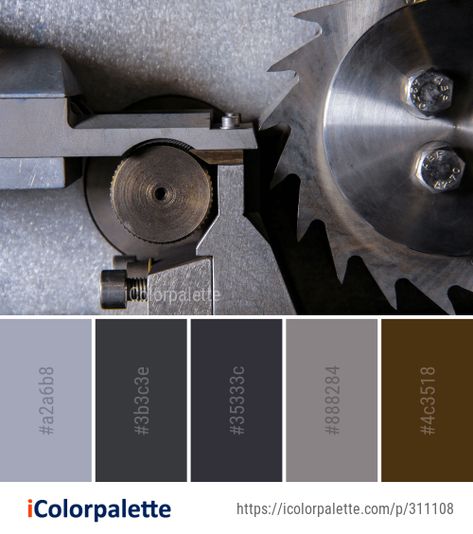 Color Palette Ideas from Metal Hardware Accessory Image Metal Pallete Color, Metal Colour Palette, Industrial Color Pallete, Metalic Color Pallete, Silver Color Combinations, Metal Color Palette, Steel Color Palette, Metallic Color Palette, Industrial Color Palette