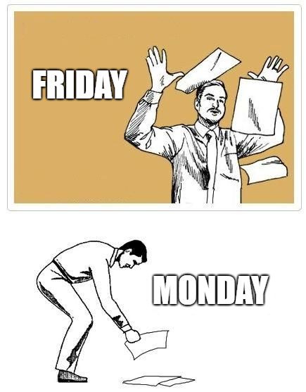 Careful how you pick those papers up on Monday...OH WAIT! Monday is a holiday! Enjoy the long weekend. We WILL be in the office Monday to serve you on your day off. Walk-Ins Welcome; No Appointment Needed www.pain-reliefchiro.com/  #meme #memes #memesdaily #memestagram #memepage #memelord #memeoftheday #chiropractic #chiropracticcare #chiropracticadjustment #chiropracticworks Lol Memes, Real Estate Humor, 웃긴 사진, Work Memes, Visual Statements, E Card, Ecards Funny, Work Humor, Someecards