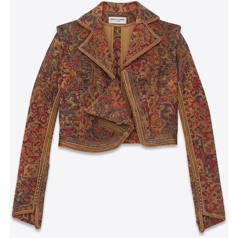 Saint Laurent Saffron Red Marrakech Cropped Fitted Jacket (16.395 BRL) ❤ liked on Polyvore featuring outerwear, jackets, brown jacket, metallic jackets, brown cropped jacket, red cropped jacket and cropped jacket Saint Laurent Marrakech, Red Cropped Jacket, Saint Laurent Jacket, Metallic Jacket, Jacquard Jacket, Distressed Jacket, Embellished Jacket, Fitted Jacket, Jackets Women