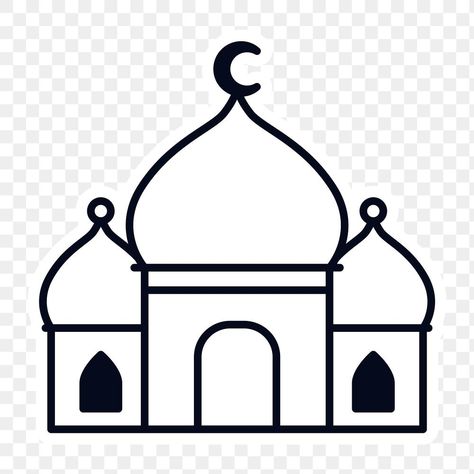 Mosque Drawing Easy, Mosque Printable, Mosque Outline, Umrah Cake, Drawing Mosque, Masjid Vector, Photo Islam, Small Easy Drawings, Mosque Drawing