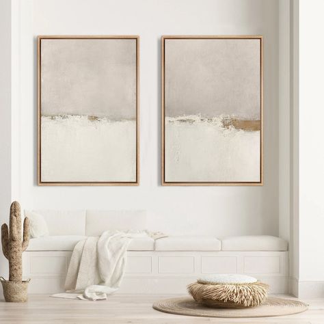 Grunge Landscape, Grey Beige Paint, Minimal Landscape, Paint Strokes, Hanging Posters, Neutral Decor, Art Minimalist, Framed Canvas Wall Art, Landscape Prints