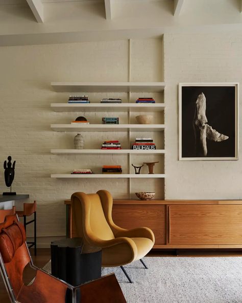 Tribeca Residence by Ashe Leandro | 1stDibs Ashe Leandro, Living Room New York, Neutral Area Rugs, Mid Century Modern Living Room, Interiors Dream, Living Room Scandinavian, Apartment Inspiration, Mid Century Modern House, Eclectic Home