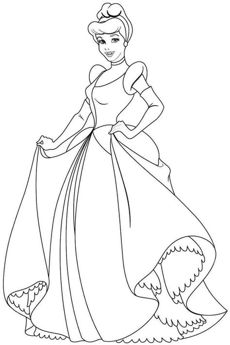 Cinderella Drawing, Belle Coloring Pages, Ariel Coloring Pages, Cinderella Coloring Pages, Disney Princess Colors, Free Kids Coloring Pages, Disney Princess Coloring Pages, Disney Princess Cinderella, Cinderella Disney