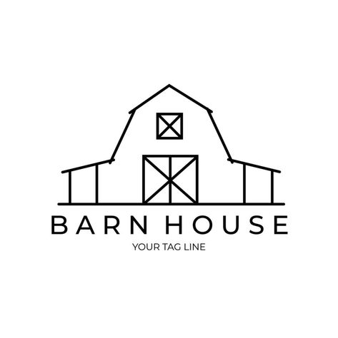 Agriculture Architecture, Farmhouse Logo, Barn Drawing, Door Drawing, House Minimalist, Background Classic, Line Art Logo, Logo Illustration Design, Minimalist Line Art