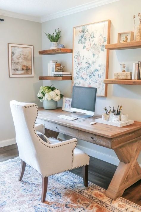 "Upgrade your workspace with DIY Home Office Decor! 🛠️💻 Perfect for creating a stylish and productive environment. 🌟✨ #DIYHomeOffice #WorkspaceInspiration #DecorIdeas" Minimalist Home Office Ideas, Diy Home Office Decor, Modern Minimalist Home Office, Girl Home Office, Guest Bedroom Home Office, Diy Home Office, Designing A Home, Minimalist Home Office, Home Office Layout