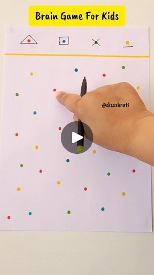 423K views · 20K reactions | Amazing Brain Game For Kids.

A simple 2 minute setup activity to engage the kids. They just have to match the similar coloured dots and the colour and make the shapes adjacent to them as shown above.

All you need:
1. A paper.
2. Sketchpens.

✅️ Follow @momkidhub for more easy activities.

#braingym #braingymforkids #braingymnastics #brainstimulation #brainbooster  #mindpower #kidsactivityideas #preschoolactivities #montessoritoddler #homeschoolingideas #momsaroundtheworld #punemomblogger #punemoms
#BrainGymForKids #BrainExercises
#LeftAndRightBrain #rightbrain #leftbrain #kidsactivitiesideas #gamesforkids #diyactivities #BrainBoost #braingames #BrainBoosters | Shruti Jain ➡️ Mom Blogger | XNXV · Dhumke Ta Dhum Dhum Brain Game For Kids, Brain Booster Activities For Kids, Brain Activity For Kids, Brain Gym Activities For Kids, Brain Gym Worksheets, Brain Activity Games, Brain Boosting Activities For Kids, Brain Gym Activities, Mind Games For Kids