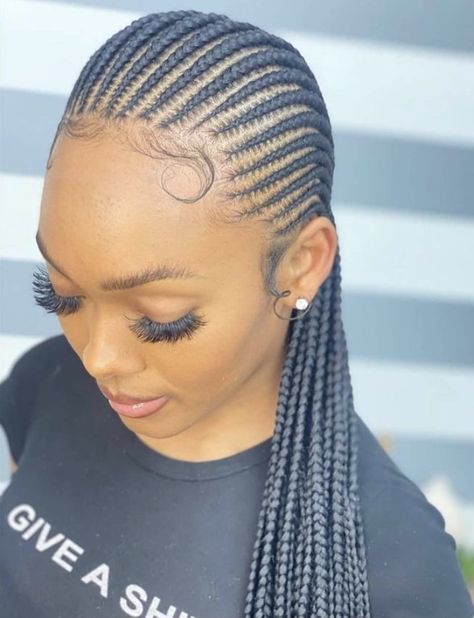 Ghanian Lines Hairstyles Latest, Conrows Lines And Braids, Grey Braids, Braid Pony, Straight Back Braids, Latest Braided Hairstyles, Cornrows Natural Hair, Triangle Braids, Cornrows Braids For Black Women