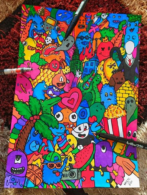 My first full paper doodle. Full Paper Doodles, Full Page Doodle, Paper Doodles, Doodle Paper, Football 4k, Cartoon Faces, Comic Books, Comic Book Cover, Doodles