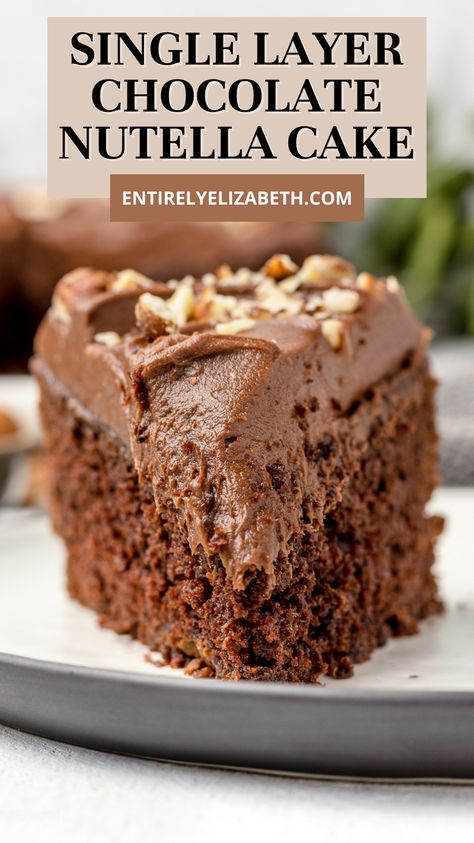 Chocolate Cake With Nuts Recipe, Nutella Cake Recipes, Nutella Bundt Cake, Nutella Deserts, Hazelnut Cake Recipe, Chocolate Nutella Cake, Nutella Recipes Cake, Chocolate Snack Cake, Snacking Cake