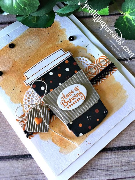 Coffee Themed Cards, Cafe Cards, Coffee Stamps, Coffee Theme, Coffee Cards, Coffee Crafts, Stamping Up Cards, Card Making Inspiration, Fall Cards